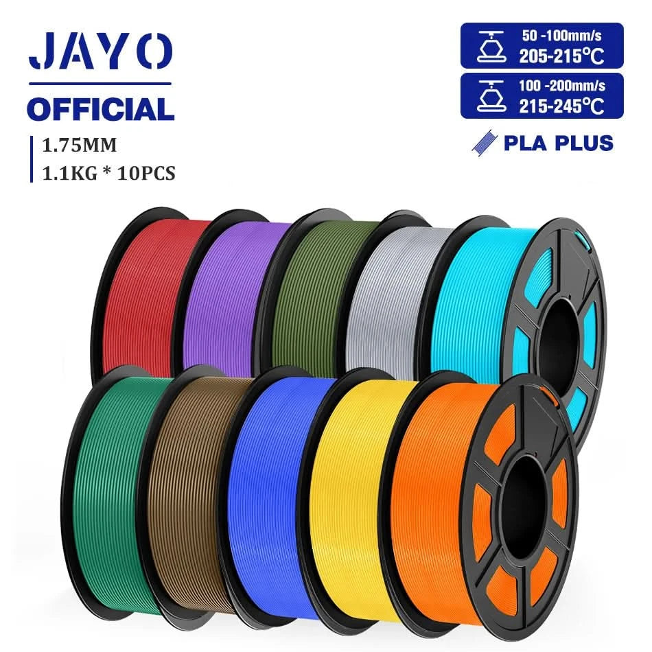 JAYO 3D Filament 1.75mm PLA / PLA Plus / PLA Meta/ Silk PLA+/PLA Matte 3D Prnter Filament 1.1KG For FDM Multicolor Set 10Rolls
