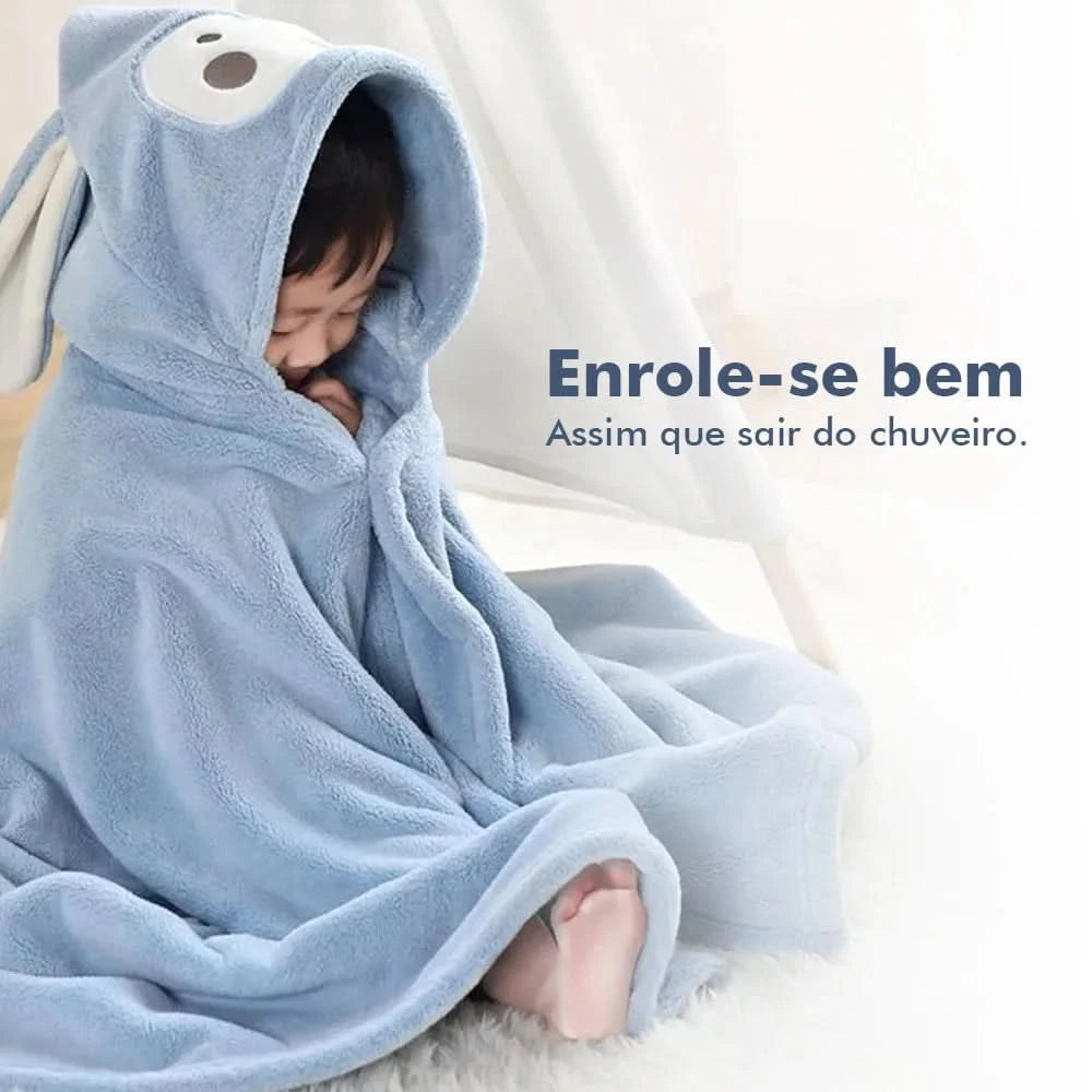 Toalha de Banho  Bebê Com Felpuda Capuz Infantil Recém Nascido com Orelhinha Menino e Menina 138*68cm --RISOVIT FTB0632