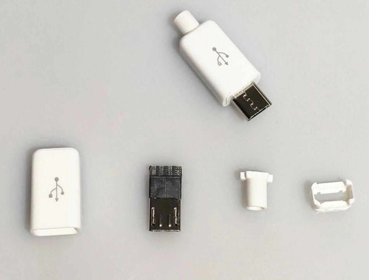 10 Sets Micro USB 4Pin 5Pin Male Connectors Plug Black White welding Data OTG Line Interface DIY Data cable Accessories