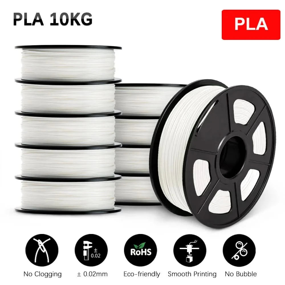 SUNLU 10KG 3D Filament PLA/PLA PLUS/PETG/Easy ABS Filamnet 1.75mm 10Roll 1KG Neatly Wound 3D Printer Filament for 3D Printer