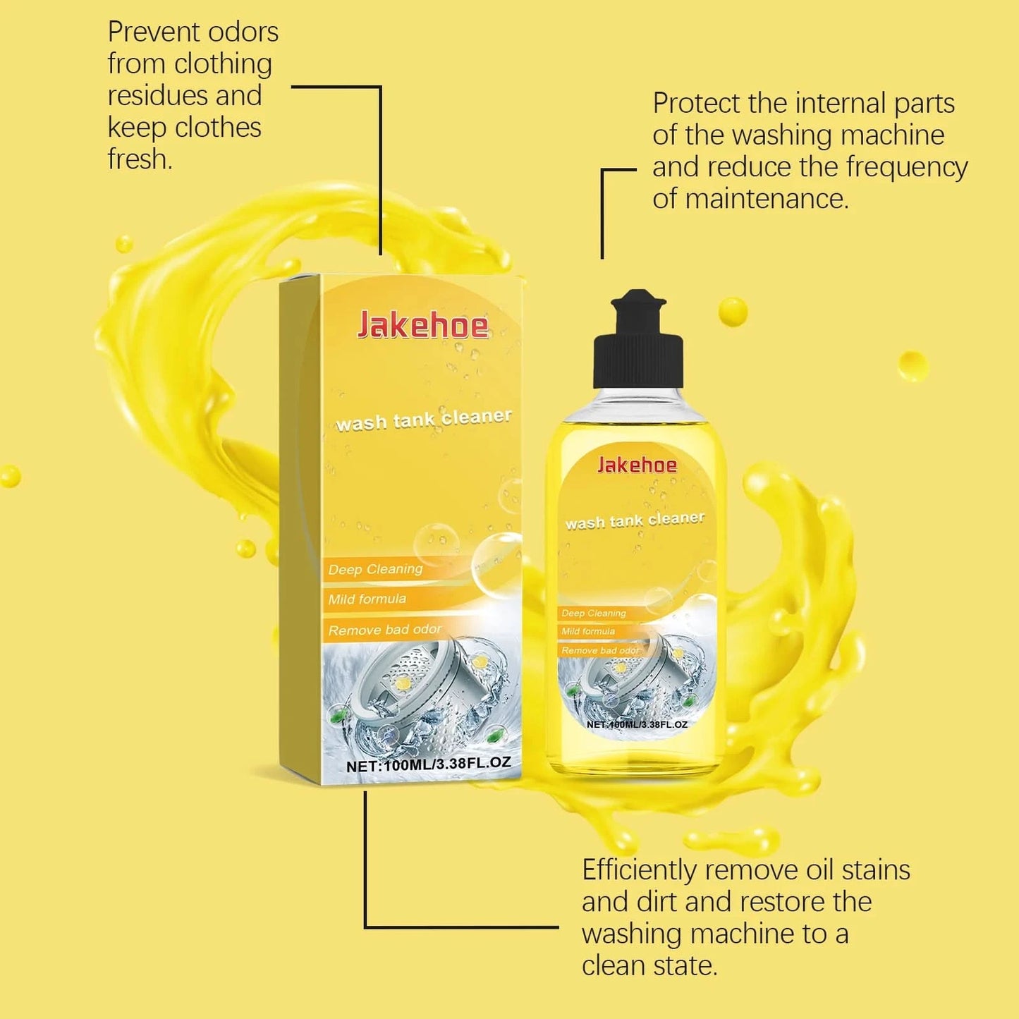 Washing Machine Cleaner Eco-Friendly Deep Cleaning Liquid Washer Cleaner Deodorizer Detergent Washing Machine Cleaning Liquid