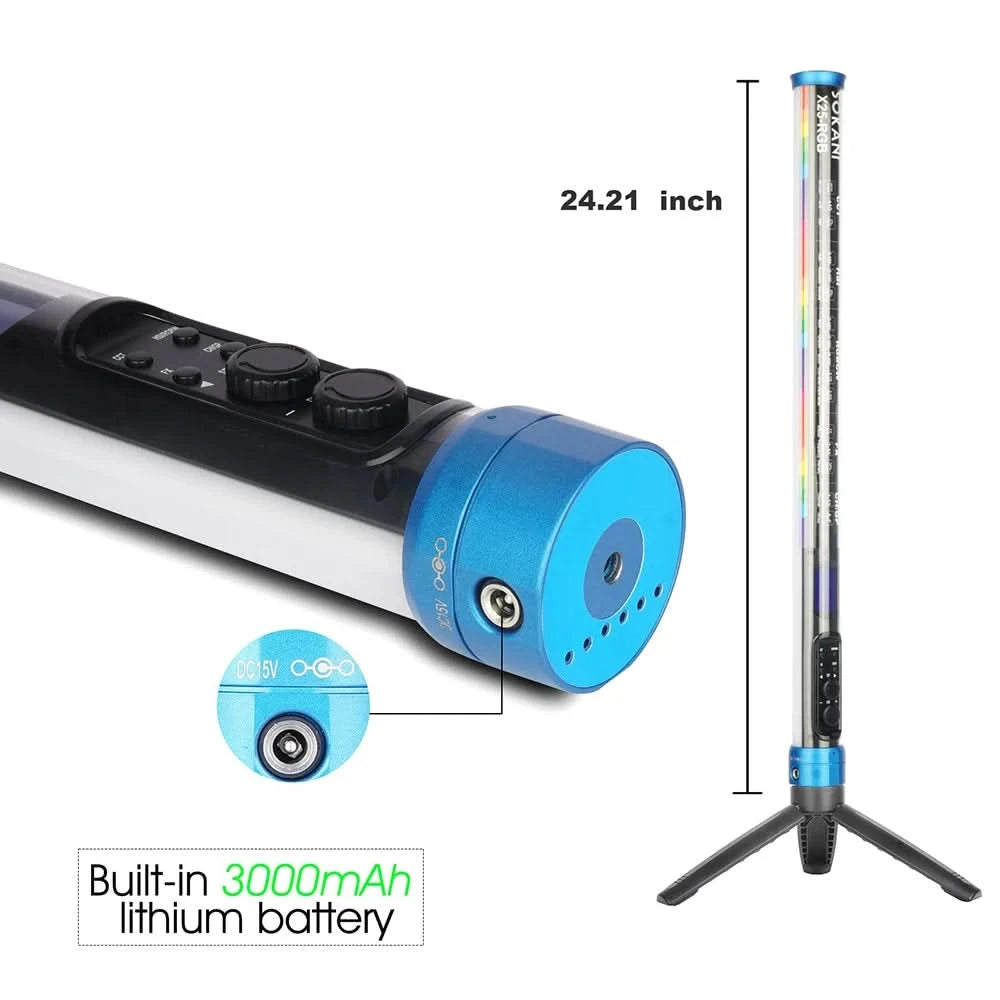 Sokani X25 RGB LED Video Light Handheld Tube Wand Stick Light CTT Photography Lighting 3000mAh APP Control for YouTube Tiktok
