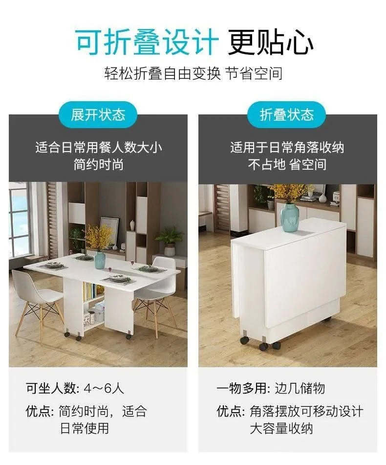 Quality Senior Dining Tables Modern Minimalist Foldable Rectangle Kitchen Table Sets Style Dining Room Furniture Esstisch