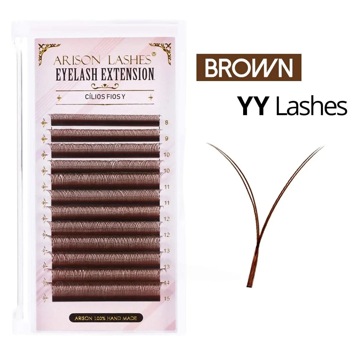 [Brazil Warehouse]ARISON Wholesale 10/30/50pcs YY/W-shape Lashes Premade Volume Eyelashes Extension 3D/4D/5D/6D/8D Lash