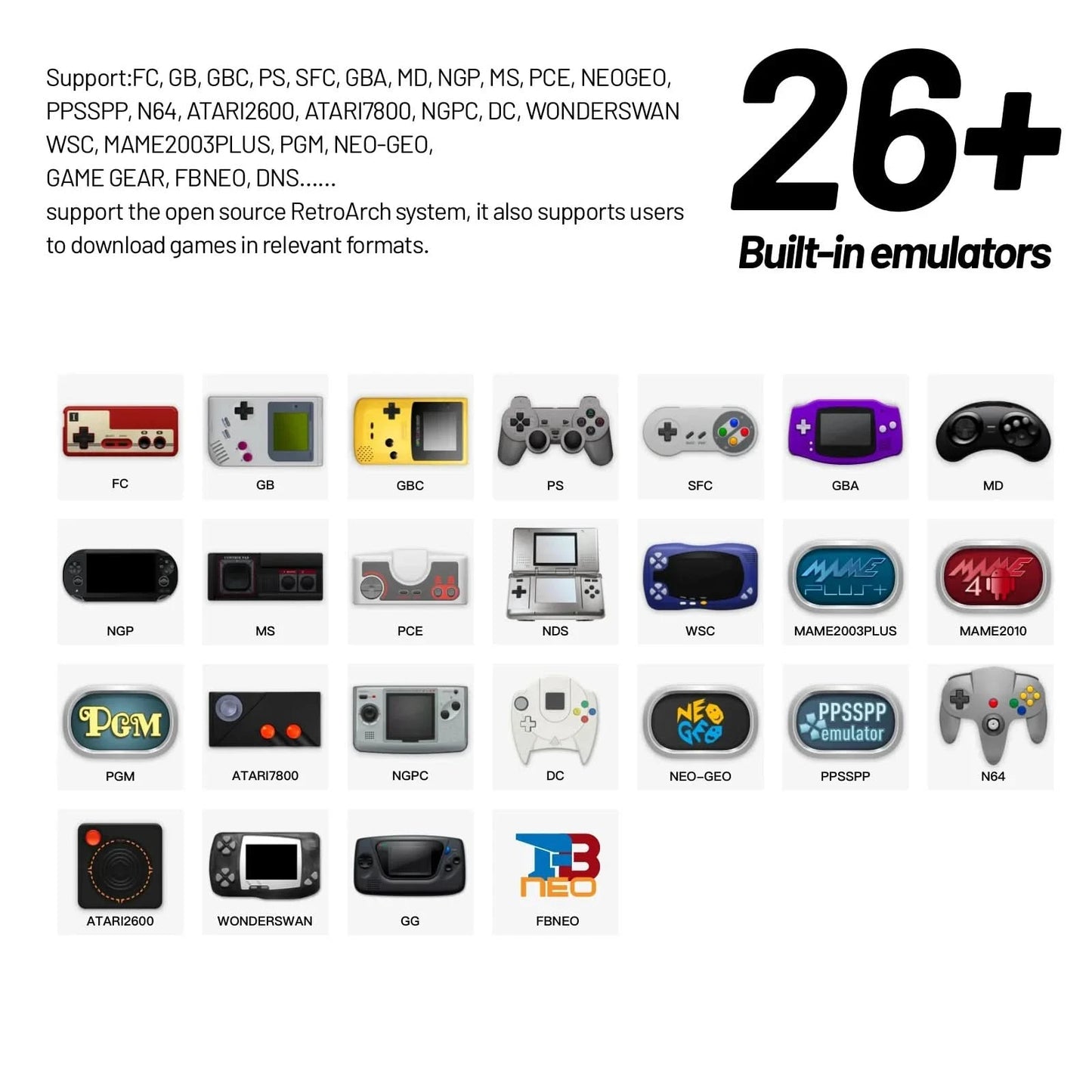 Trimui Smart Pro Handheld Game Console Linux System 4.96''IPS ScreenJoystick RGB Lighting Smartpro Retro Video Game Player Gift