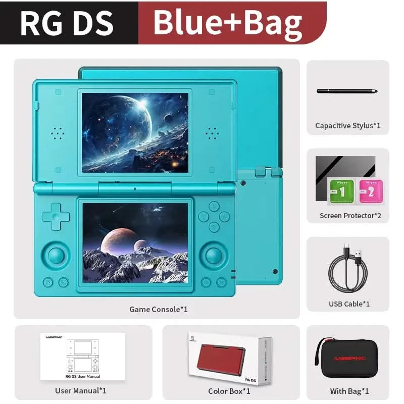 ANBERNIC RG DS Handheld Game Console 4" IPS Multi-touch Screen Android RK3568 64-bit 4000mAh Dual-screen Flip Video Games Player