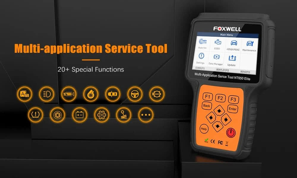 FOXWELL NT650 Elite Wireless OBD2 Automotive Scanner SAS A/F OIL EPB BRT TPS 26+ Reset Professional Auto Car Diagnostic Tool