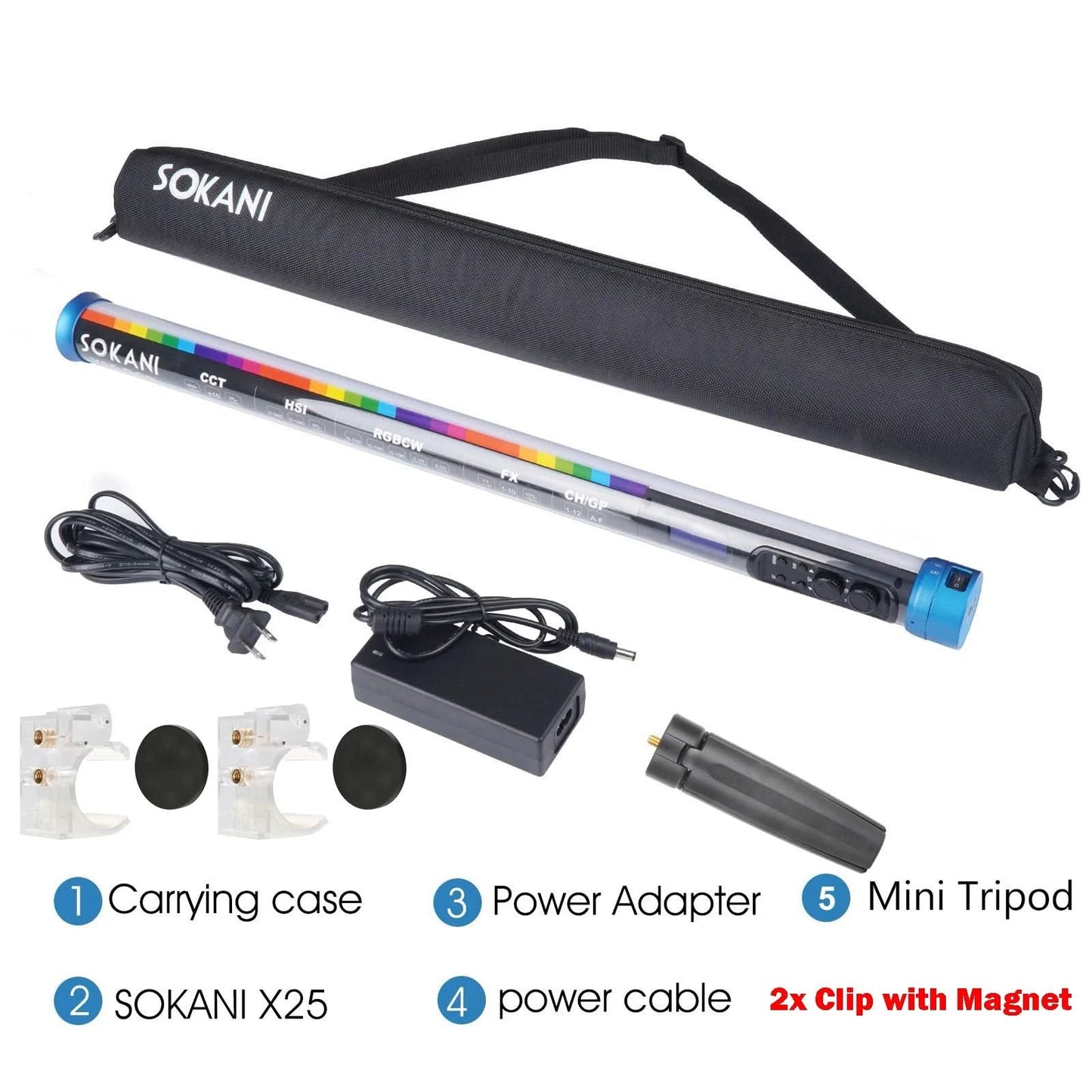 【DO BRASIL】Sokani X25 RGB LED Video Light Handheld Tube Wand Stick  CTT Photography Lighting 3000mAh APP for YouTube Tiktok