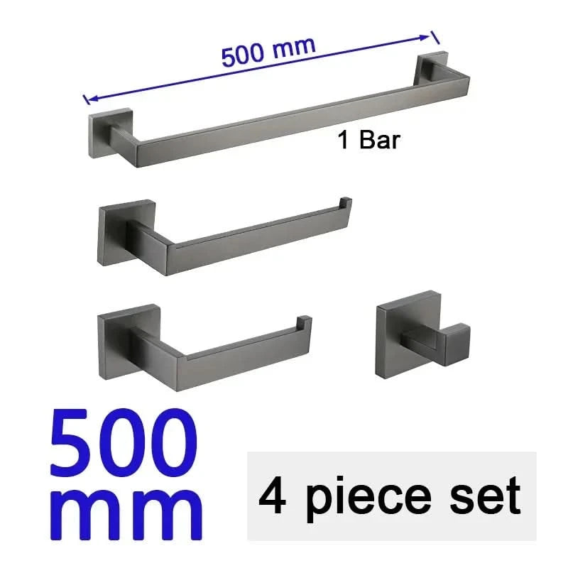 Gunmetal Stainless Steel Bathroom Accessorie Hardware Towel Rack,Toilet Paper Holder, Robe Hook, Towel Bar