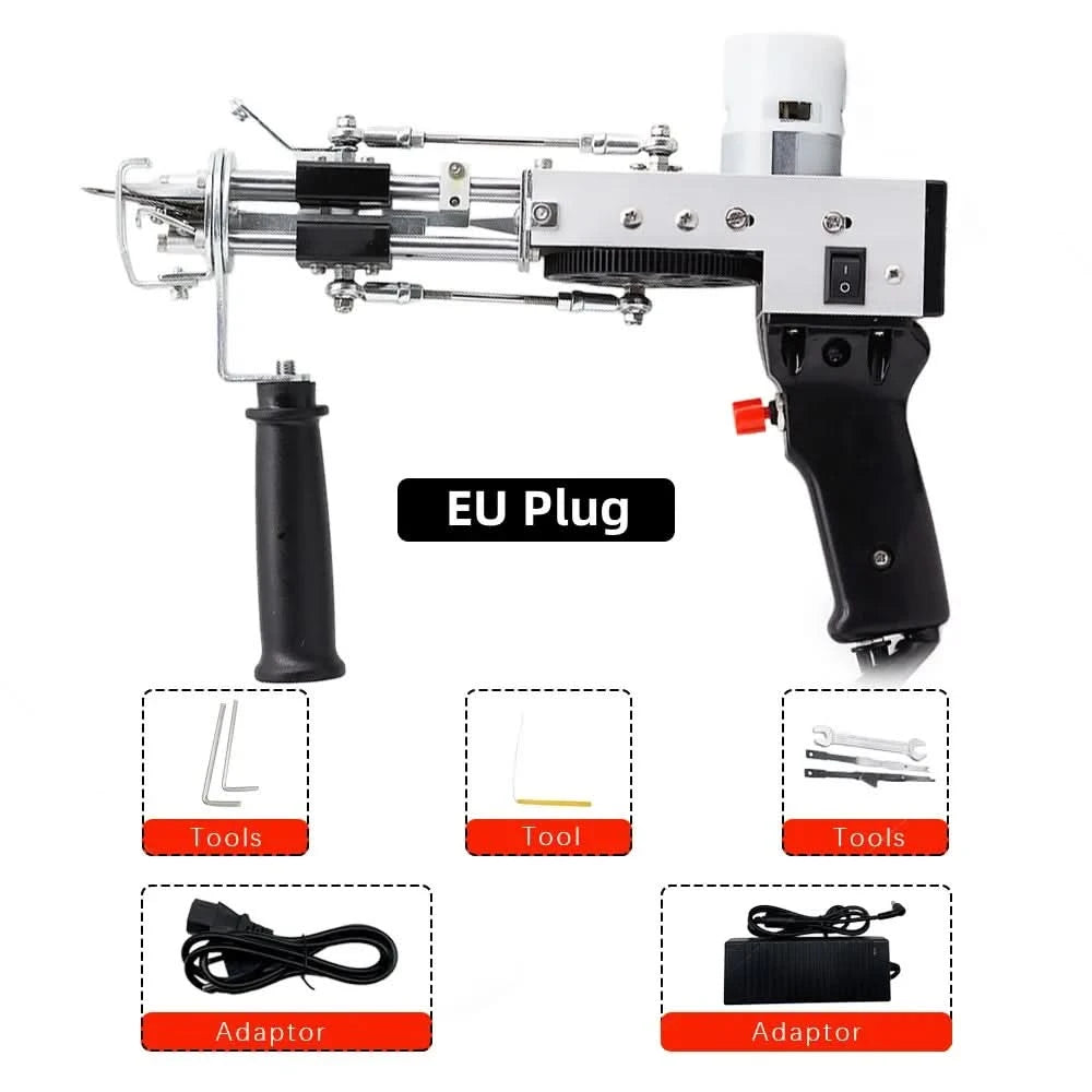 2 in 1 Tufting Gun Set Electric Touffing Pistol,7 – 21mm Tufting Pisto, with Wool Yarn and Tufting Canvas,Trimmer for Beginners