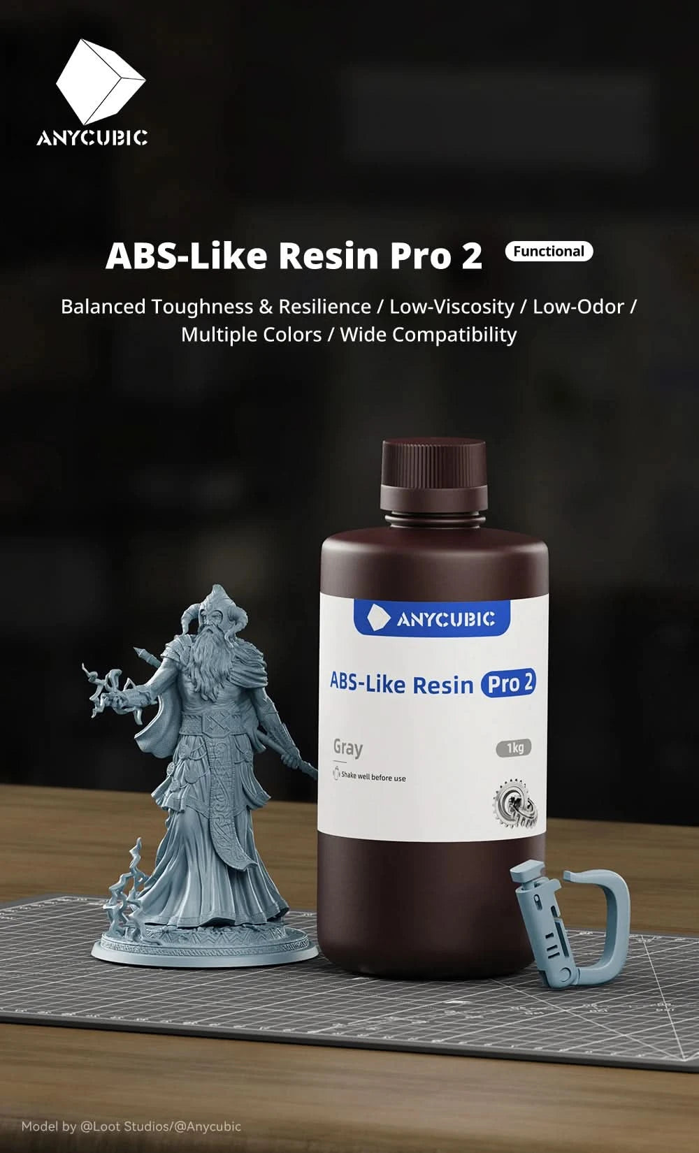 Anycubic ABS-Like Resin Pro 2 3D Printer Rapid UV Curing 405nm Conservation ABS+Upgrade 3D Resin High Precision For LCD Printers