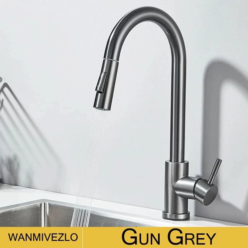 Wanmivezlo Pull Out Kitchen Faucets 360° Rotation Kitchen Mixer Tap Single Lever Mixer Tap Kitchen Sink Cold Hot Water Tap