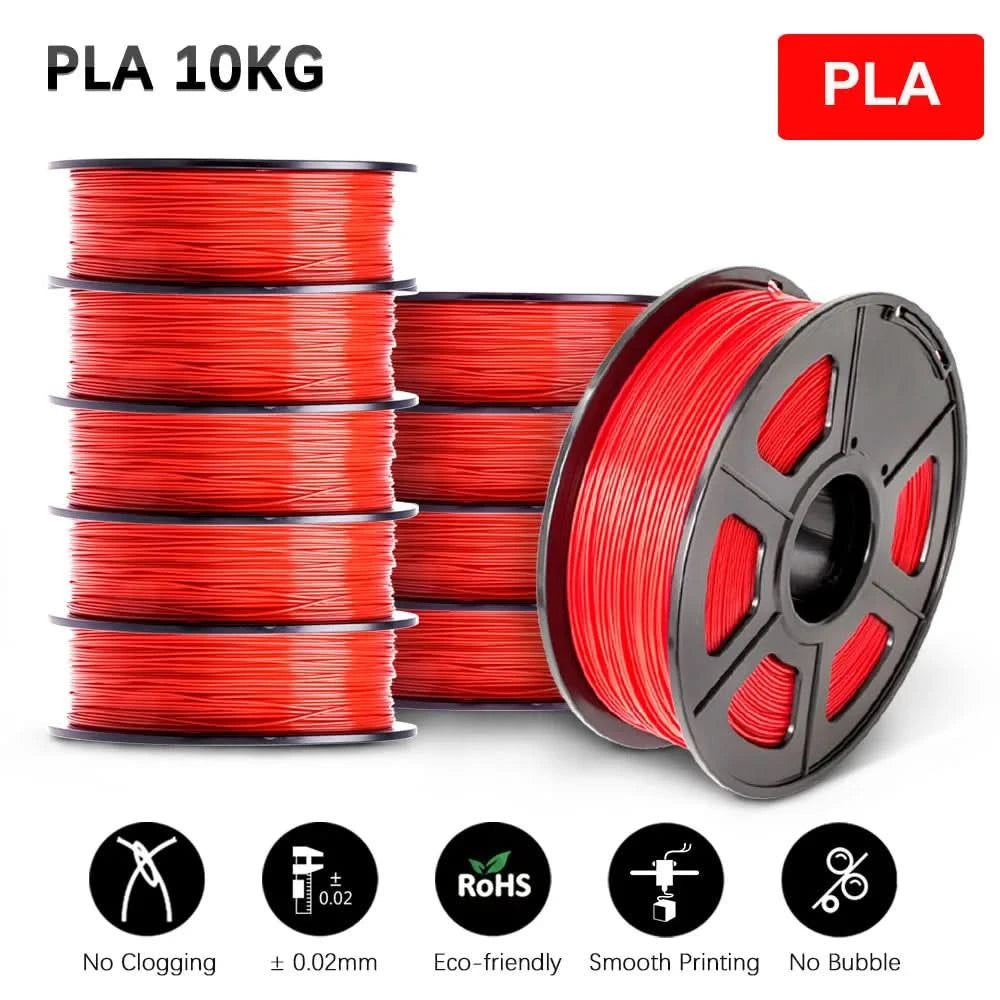 SUNLU 10KG 3D Filament PLA/PLA PLUS/PETG/Easy ABS Filamnet 1.75mm 10Roll 1KG Neatly Wound 3D Printer Filament for 3D Printer