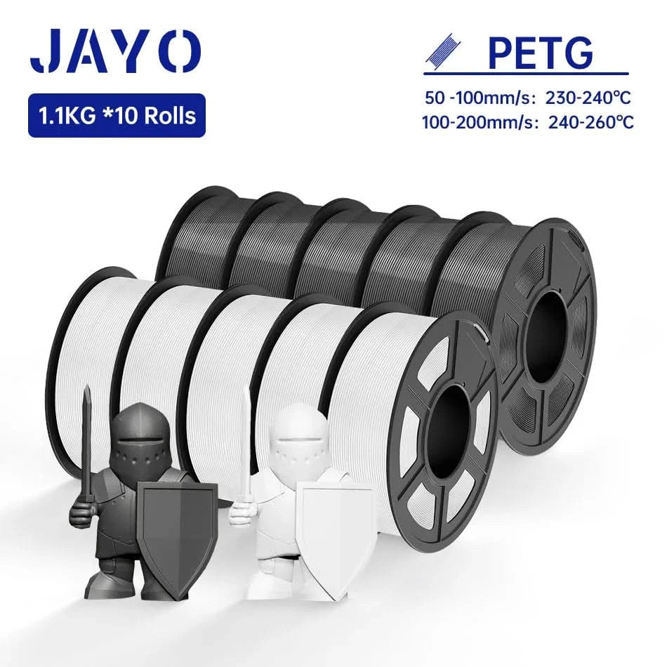 JAYO PLA / ABS / PETG / Silk / ASA /TPU /PLA+ Filament 10 Rolls 3D Printer Filament 1.75MM 0.65/1/1.1KG Neatly Wound 3D Filament