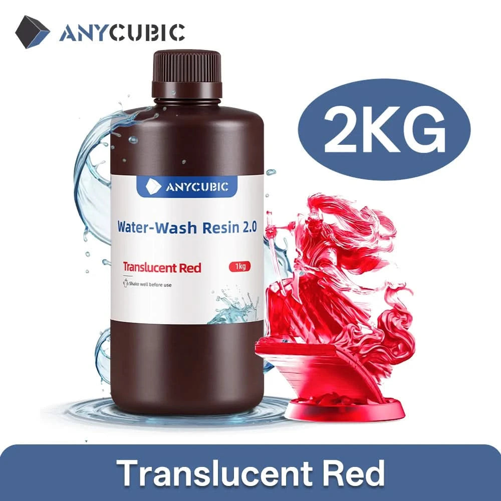 ANYCUBIC 2pcs/lot 405nm Water Washable Resin For LCD 3D Printer Liquid Photopolymer Resin 3D Printing Material 1kg/bottle