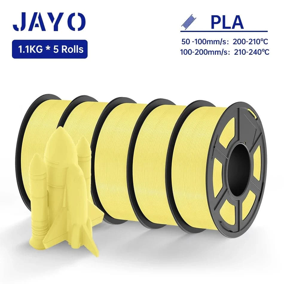 JAYO PLA Filament 1.75MM 5Rolls 3D Printer Filament PLA 100% No Bubble for FDM Coloful 3D Printing Material DIY Gift