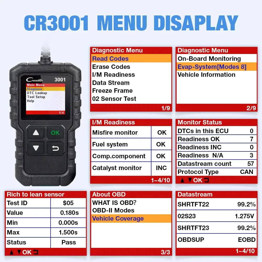 LAUNCH X431 CR3001 OBD2 Scanner Automotive Car Full OBD2 Diagnostic Tool Code Reader Scanner Free Update PK ELM 327