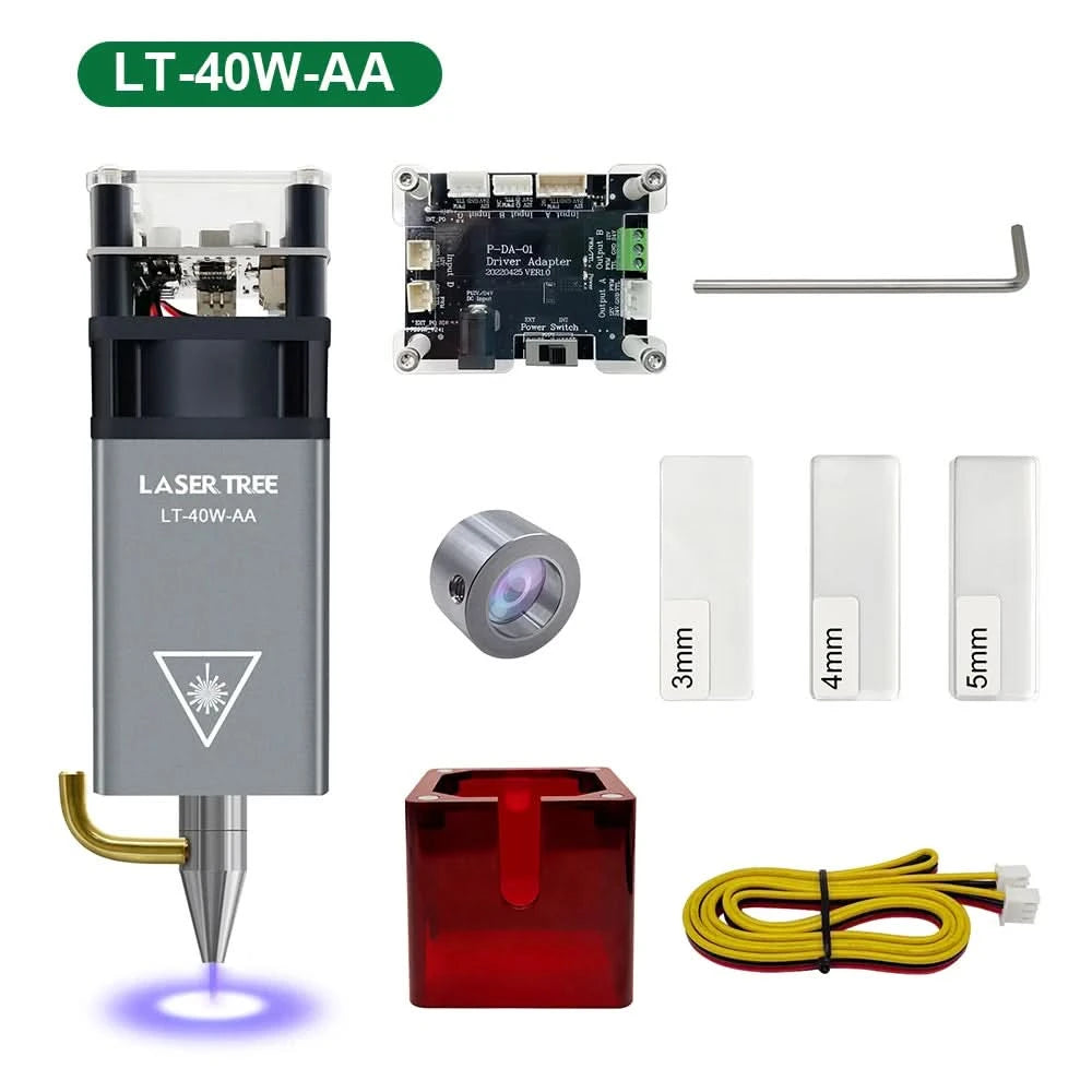LASER TREE 4W 5W Power Laser Module 450nm TTL Blue Light Laser Head for Laser Engraving Cutting Wood DIY Tools