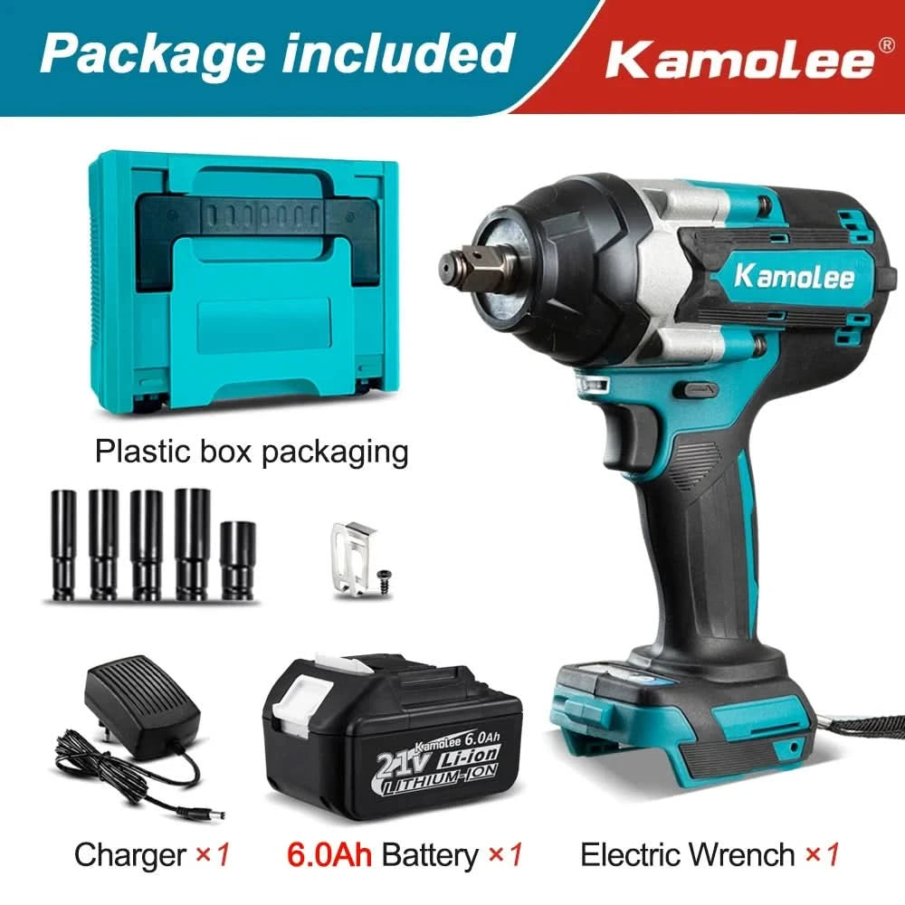 【1800N.m】Kamolee DTW700 Electric Impact Wrench 1800 N.m High Torque 1/2 Inch Automobile maintenance