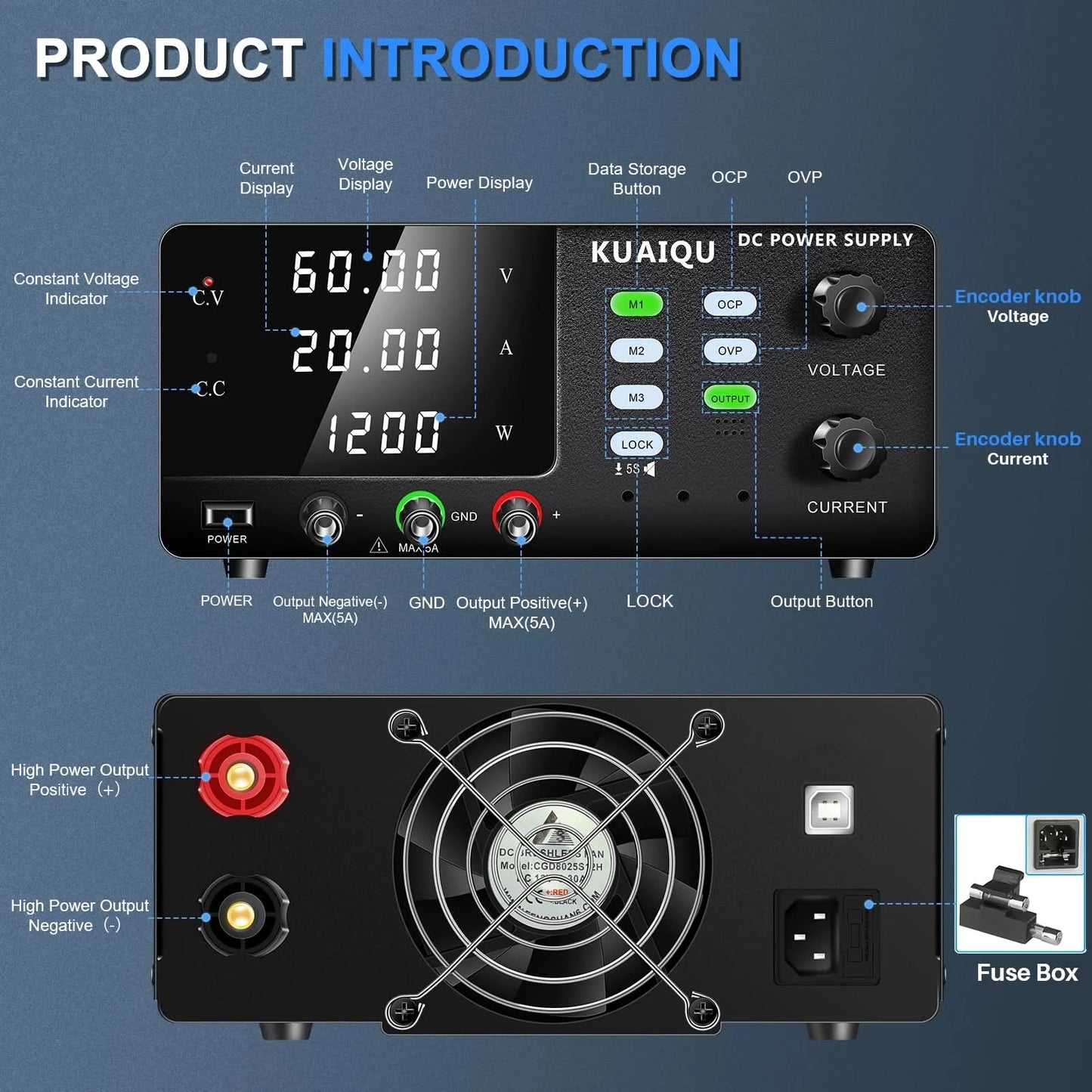 NICE-POWER 30V 10A Dual-Channel DC Lab Power Supply 60V 120V 240V Double Bench Power Source Positive & Negative Voltage Output