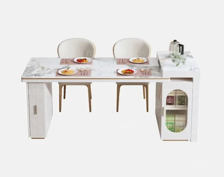 Rock Plate Dining Table Integrated Extendable Home Modern Light Luxury Dining Table With Storage Cabinet