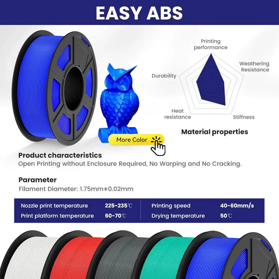 JAYO PLA / ABS / PETG / Silk / ASA /TPU /PLA+ Filament 10 Rolls 3D Printer Filament 1.75MM 0.65/1/1.1KG Neatly Wound 3D Filament
