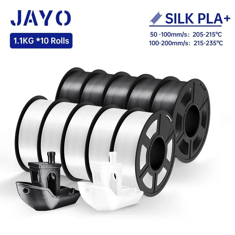 JAYO PLA / ABS / PETG / Silk / ASA /TPU /PLA+ Filament 10 Rolls 3D Printer Filament 1.75MM 0.65/1/1.1KG Neatly Wound 3D Filament