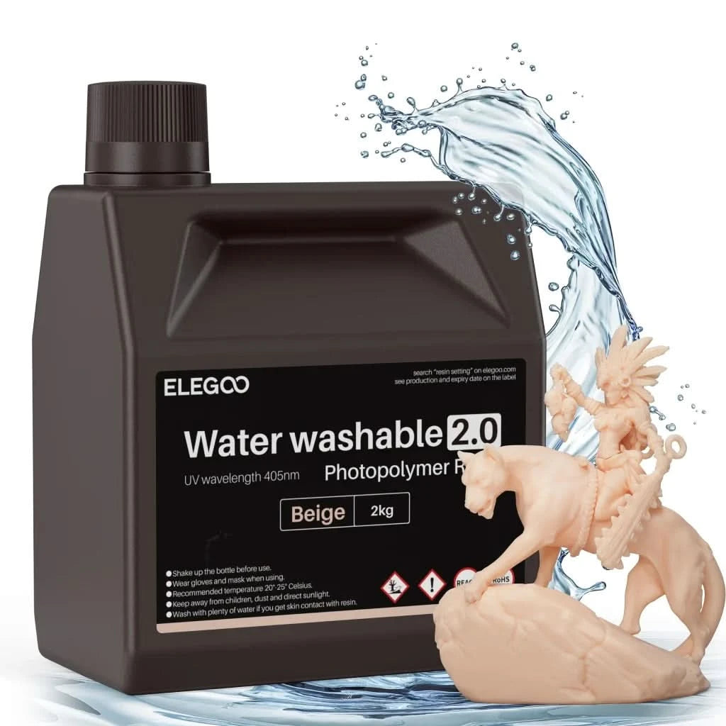 ELEGOO Water Washable 3D Printer Resin LCD UV-Curing Resin 405nm Standard Photopolymer Resin for LCD 3D Printing 1000g 8 Colors