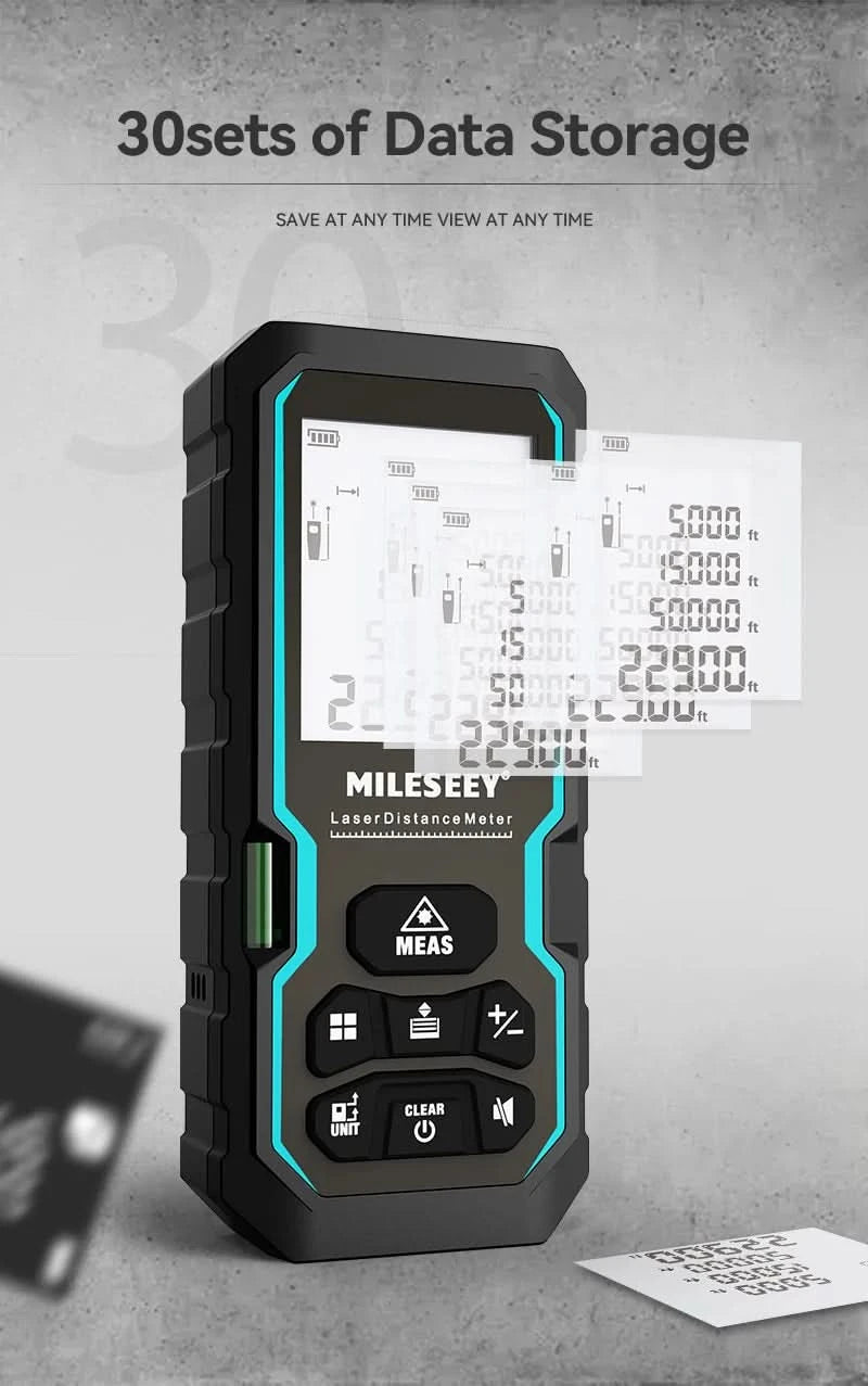 Mileseey S6 Laser Distance Meter 40m/120m, Rangefinder with Level Bubble , LCD Display with Backlit, Measure Tools for Home
