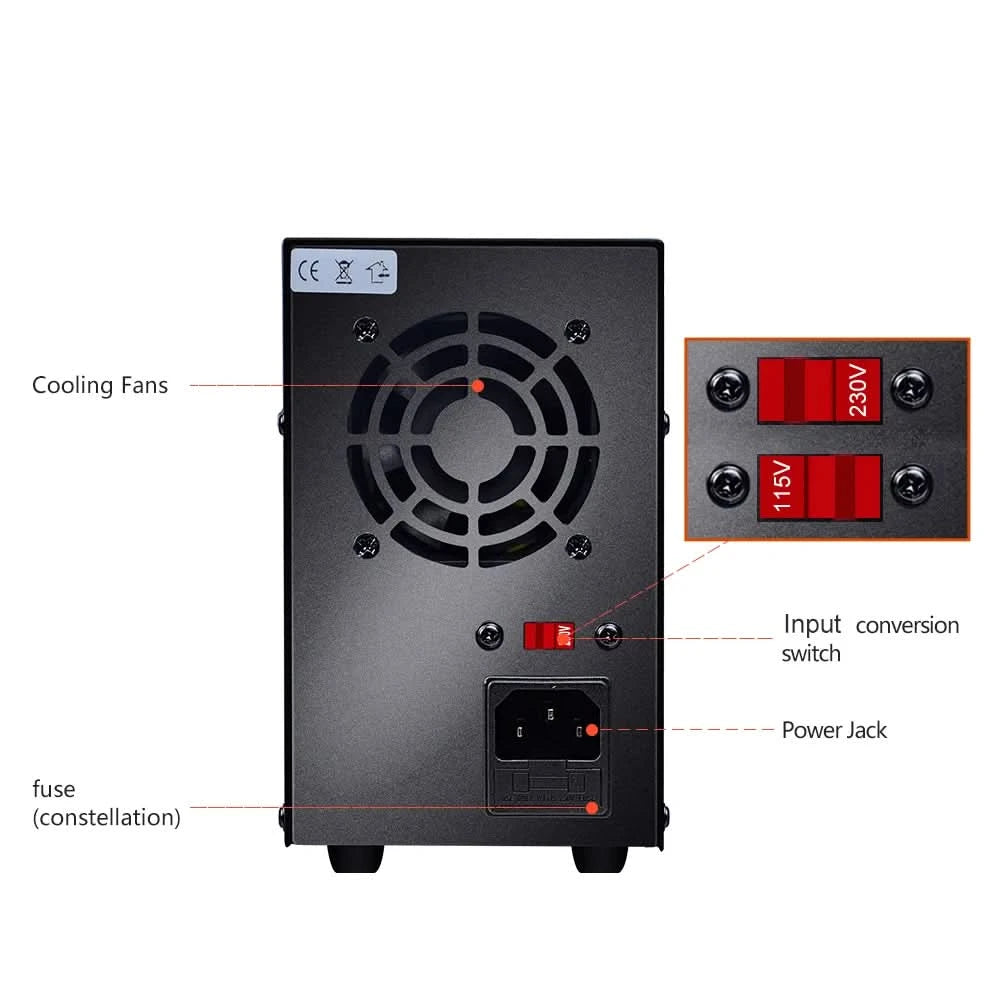 Wanptek Adjustable DC power supply 30V 10A 60V 5A Lab Bench Power Source Stabilized Power Supply Voltage Regulator Switch 220V