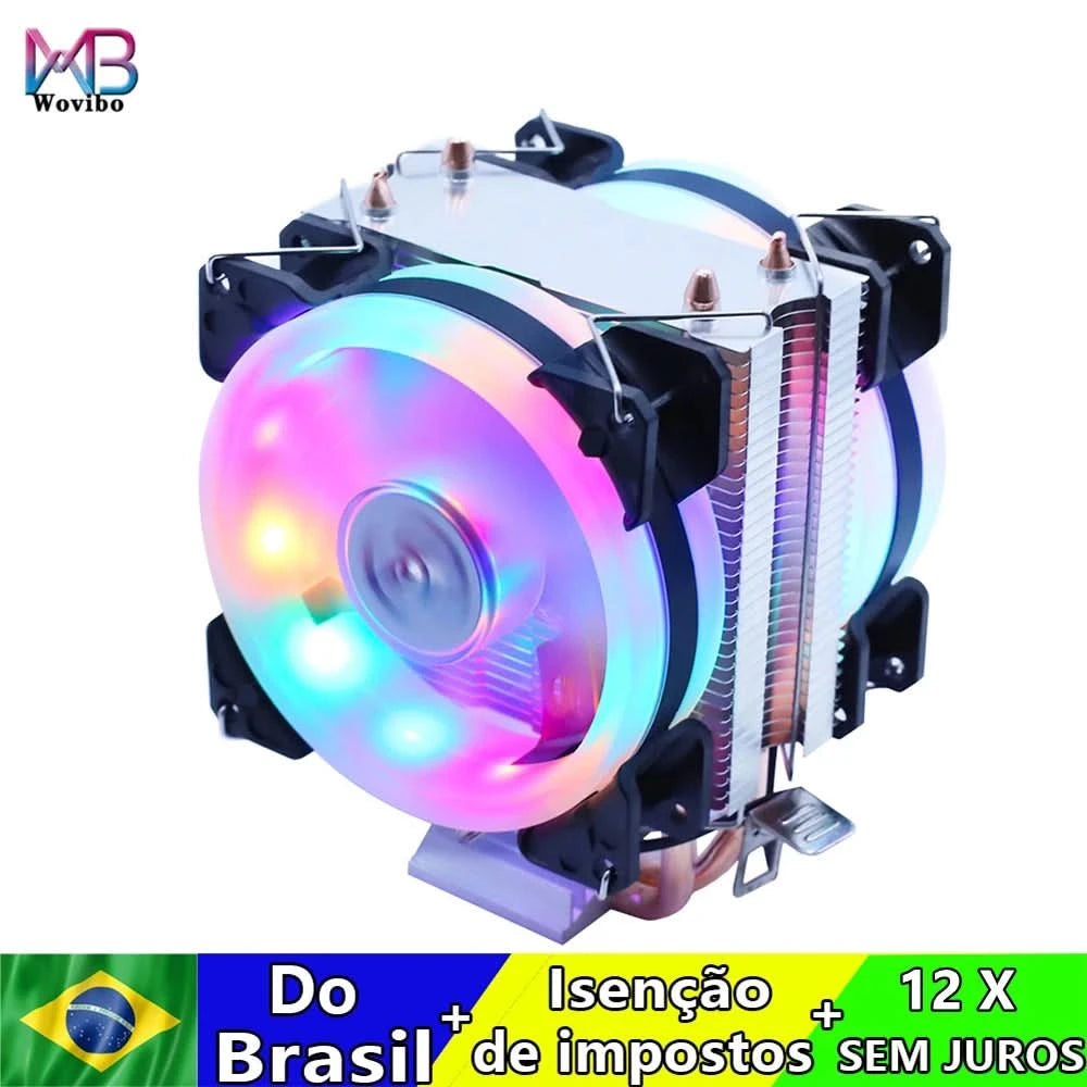Wovibo Ventilador de Refrigeração da CPU, para Intel 775, 1150, 1151, 1155, 1200,1700, 2011, X79, X99, AM4, AM5 Radiador