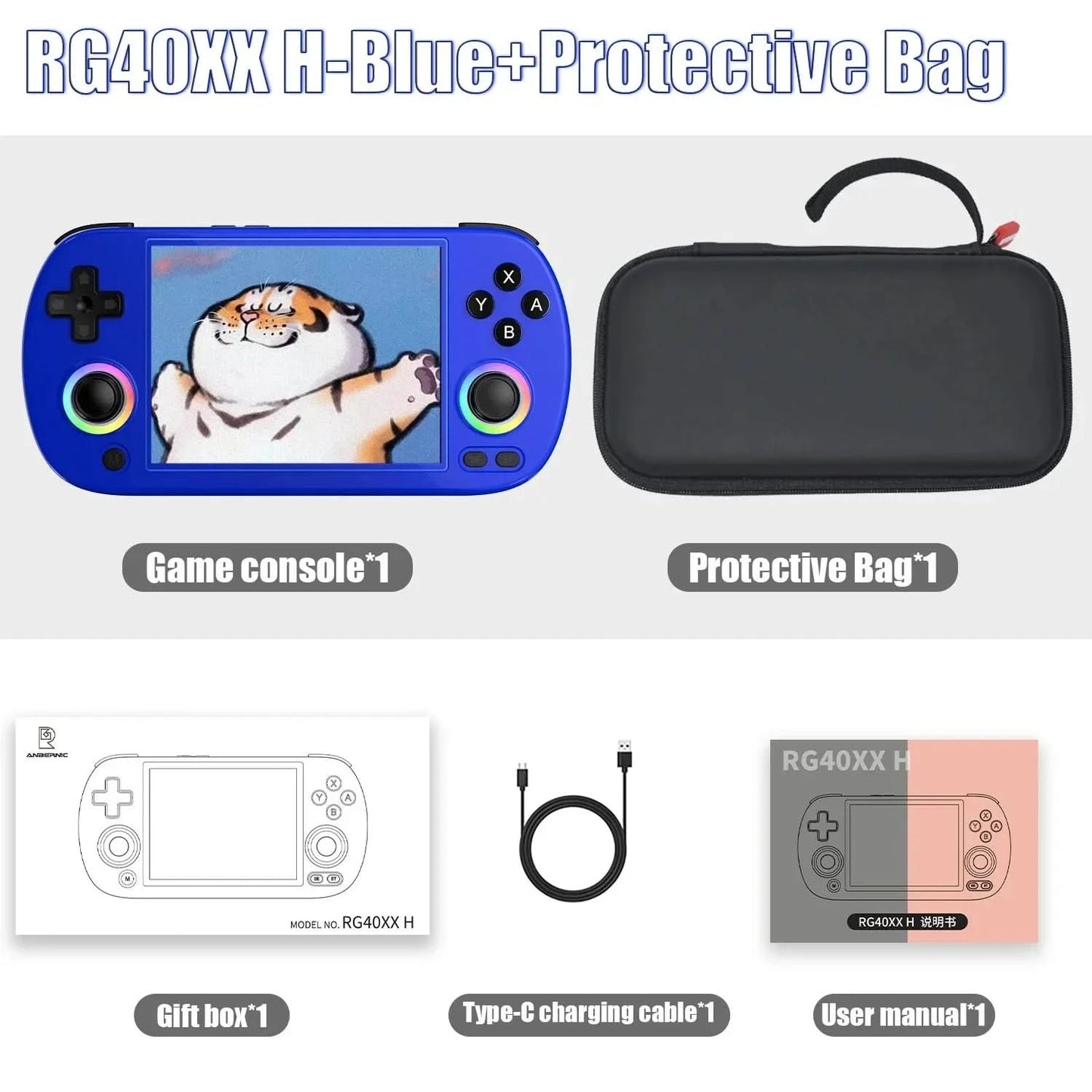 ANBERNIC RG40XX H Retro Handheld Game Console RG40XXH Video Player Smartpro 4.0inch IPS screen Linux 5G WIFI 256G 300+ PSP Games