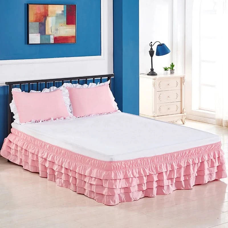 4-story Ruffle bed skirt surrounding elastic bedspread no surface family hotel double bed / full bed / king bed / king bed