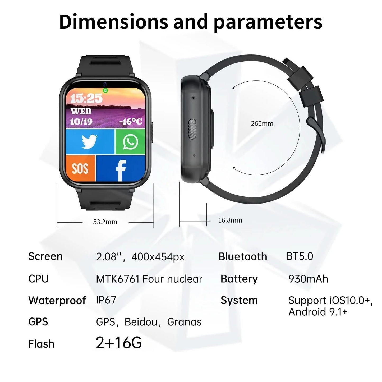 Q668 4G Smartwatch 2025 Watches 1.99 Inch Men Gift With SIM Wifi Android IOS Waterproof Outdoor GPS Smartwatch   For Xiaomi