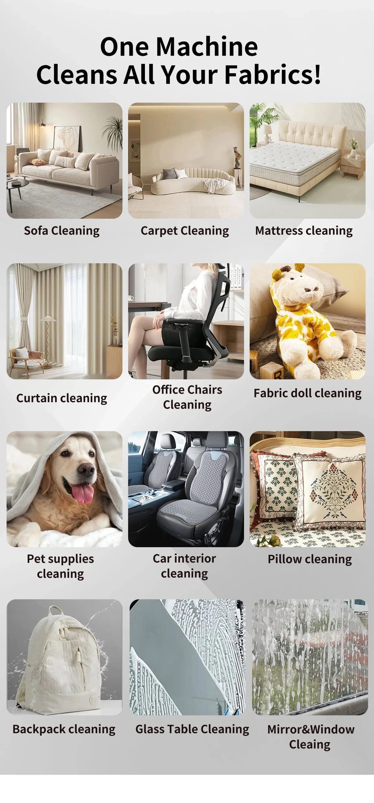 Carpet Washing Machine ABIR G80,15000PA Suction,Smart Home Appliance for Sofa Bed Clean,Smart Home Appliance for Sofa Bed Clean