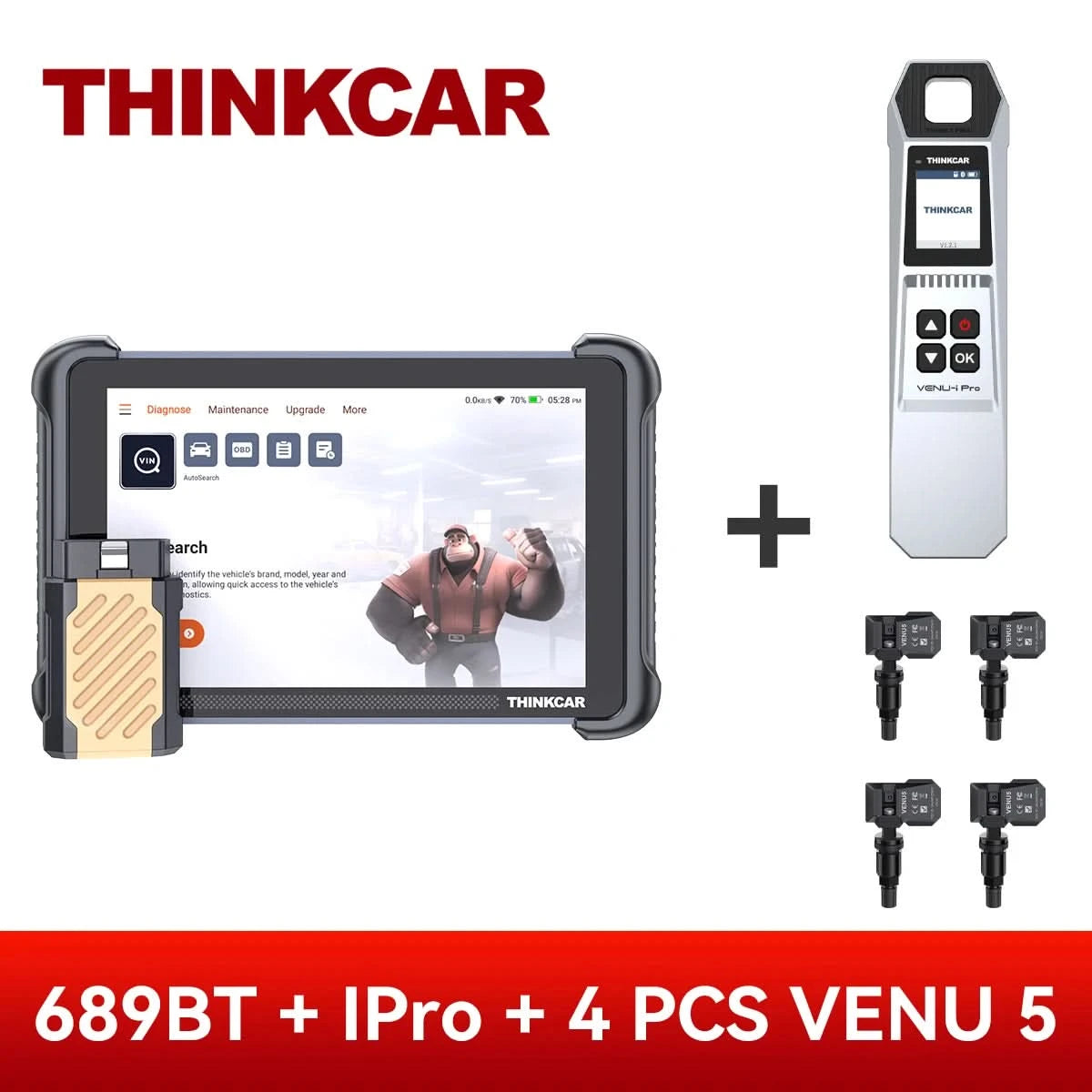 THINKCAR THINKSCAN 689BT Key Programming TKEY 101 Automotive Diagnostic Tool Bi directional Obd2 Scanner ECU Coding CANFD DOIP
