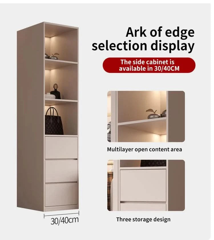 Sliding Door WardrobeNordic Modern Home Furniture Bedroom Desk Dresser In One Combination Light Luxury Corner Wardrobe furniture