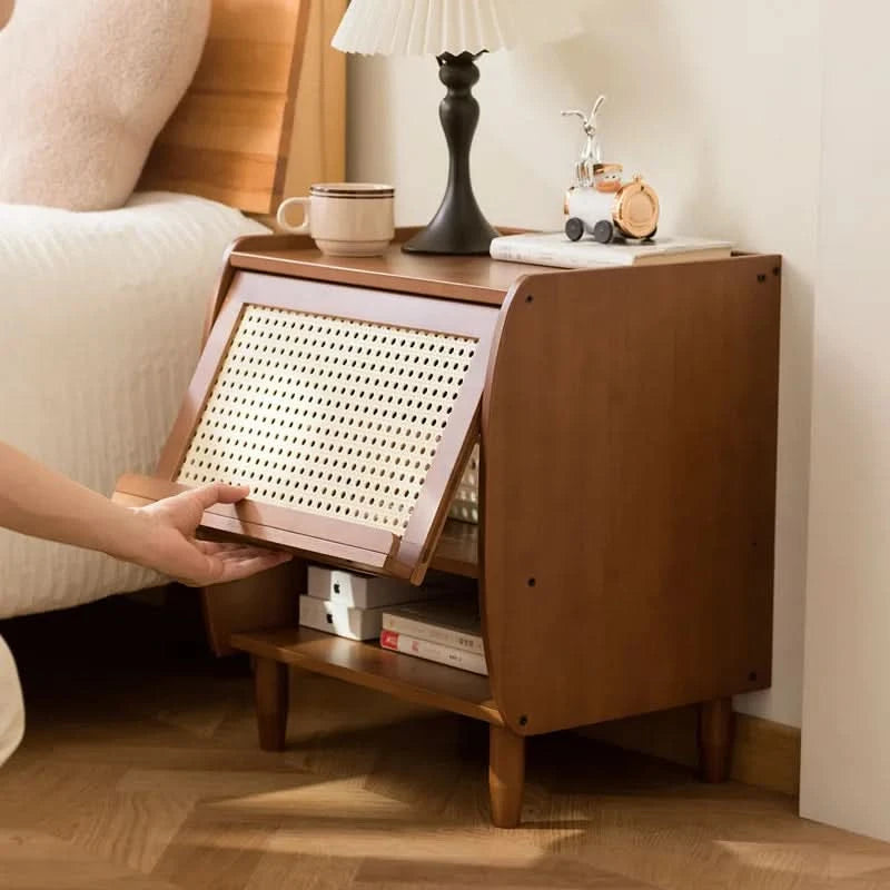 Minimally modern bamboo bedroom bedside table, living room small cabinet, small storage cabinet, household storage cabinet