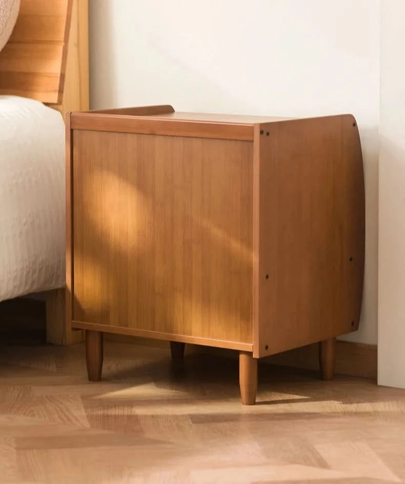 Minimally modern bamboo bedroom bedside table, living room small cabinet, small storage cabinet, household storage cabinet