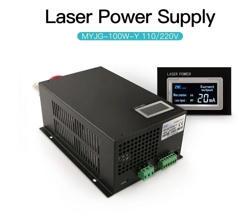 FONLAND MYJG-100W CO2 Laser Power Supply for Reci W2 T2 EFR Yongli CDWJ CO2 Laser Tube Engraving Cutting Machine With Display