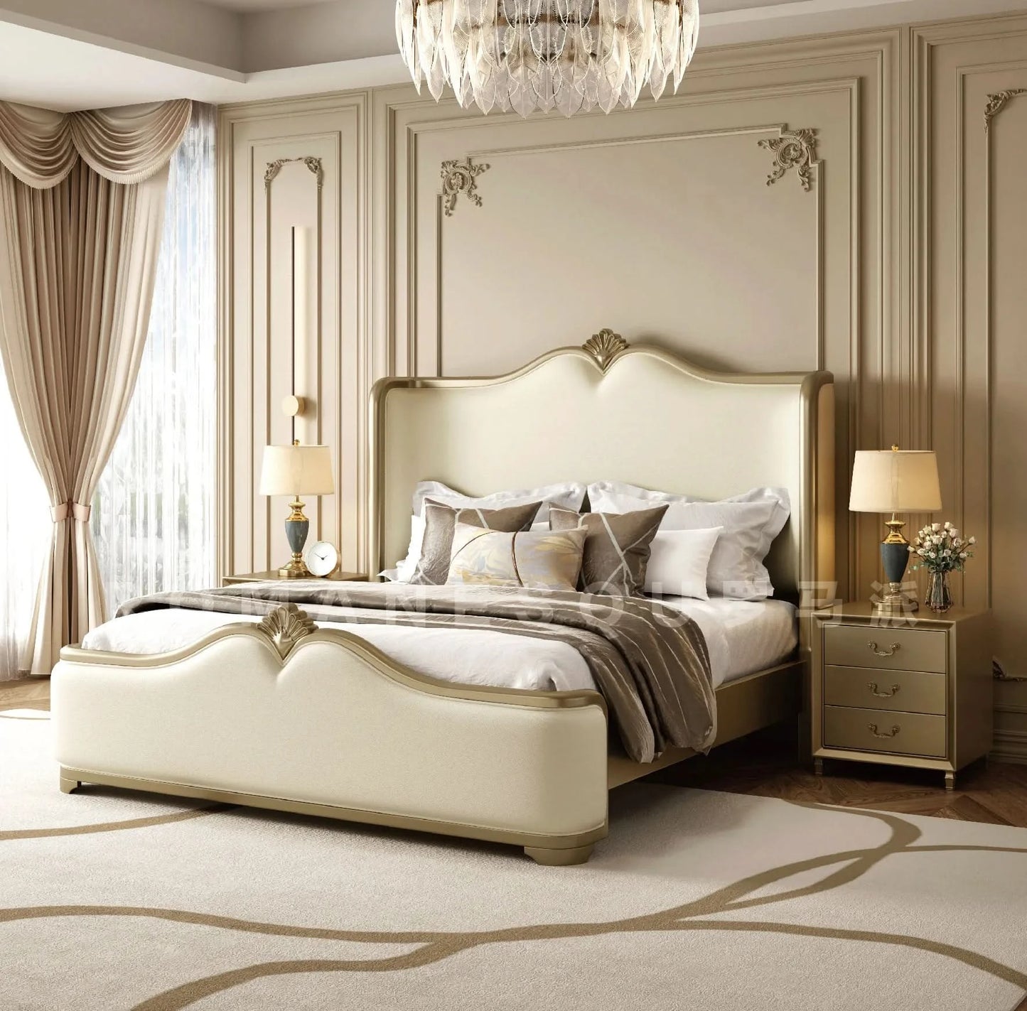 180x200cm Frame Double Bed Full Size Headboard Luxury Marriage Double Bed Queen Base Modern Clearance Adult Bedroom Furnitures