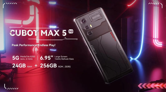 Gaming-Handys Cubot MAX 5, Helio Dimensity 8200 120Hz, 6,95" Display 100MP Kamera 12GB+256GB Kostengünstiges 5G Smartphone