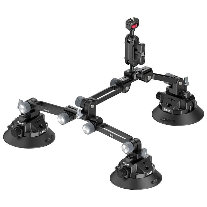 Ulanzi 3 inch/4.5 inch Action Camera Hand Pump Vacuum Suction Cup 1/4" 3/8" Camera Stabilizer Bracket for GoPro Insta360 Phone