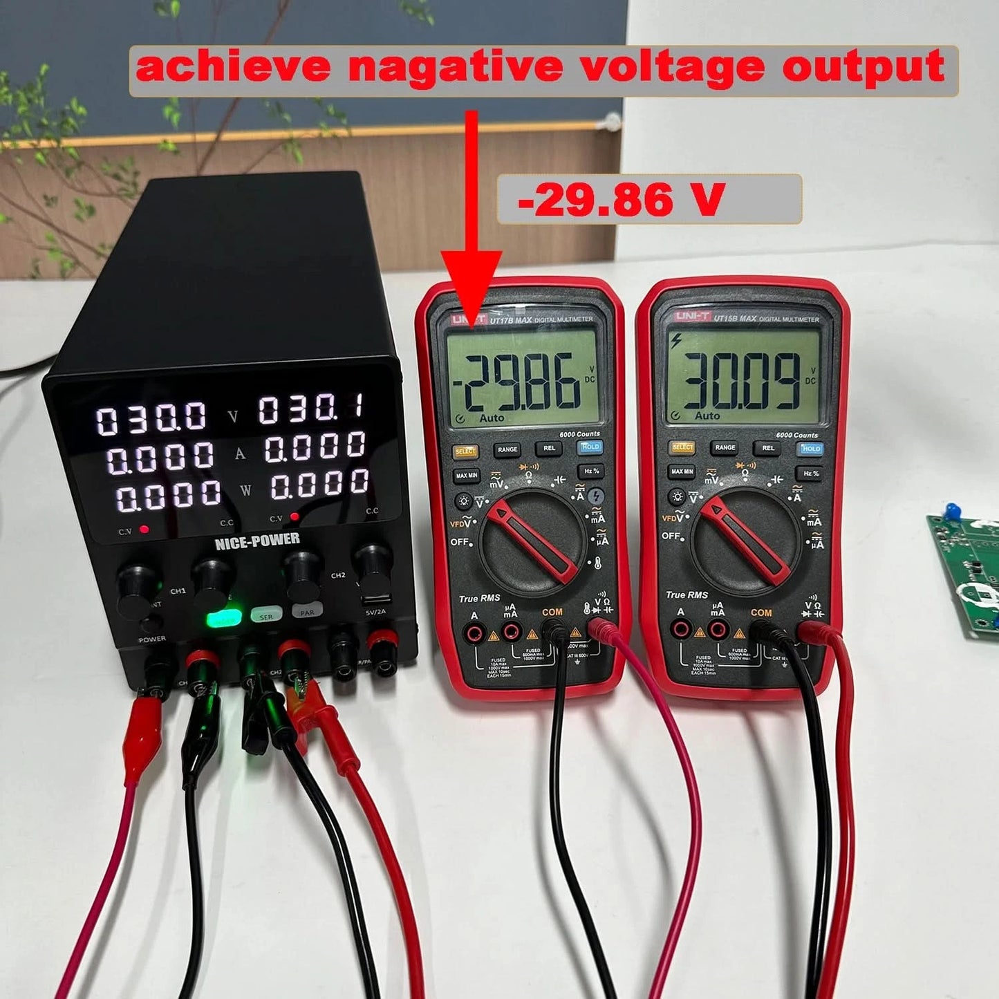 NICE-POWER 30V 10A Dual-Channel DC Lab Power Supply 60V 120V 240V Double Bench Power Source Positive & Negative Voltage Output