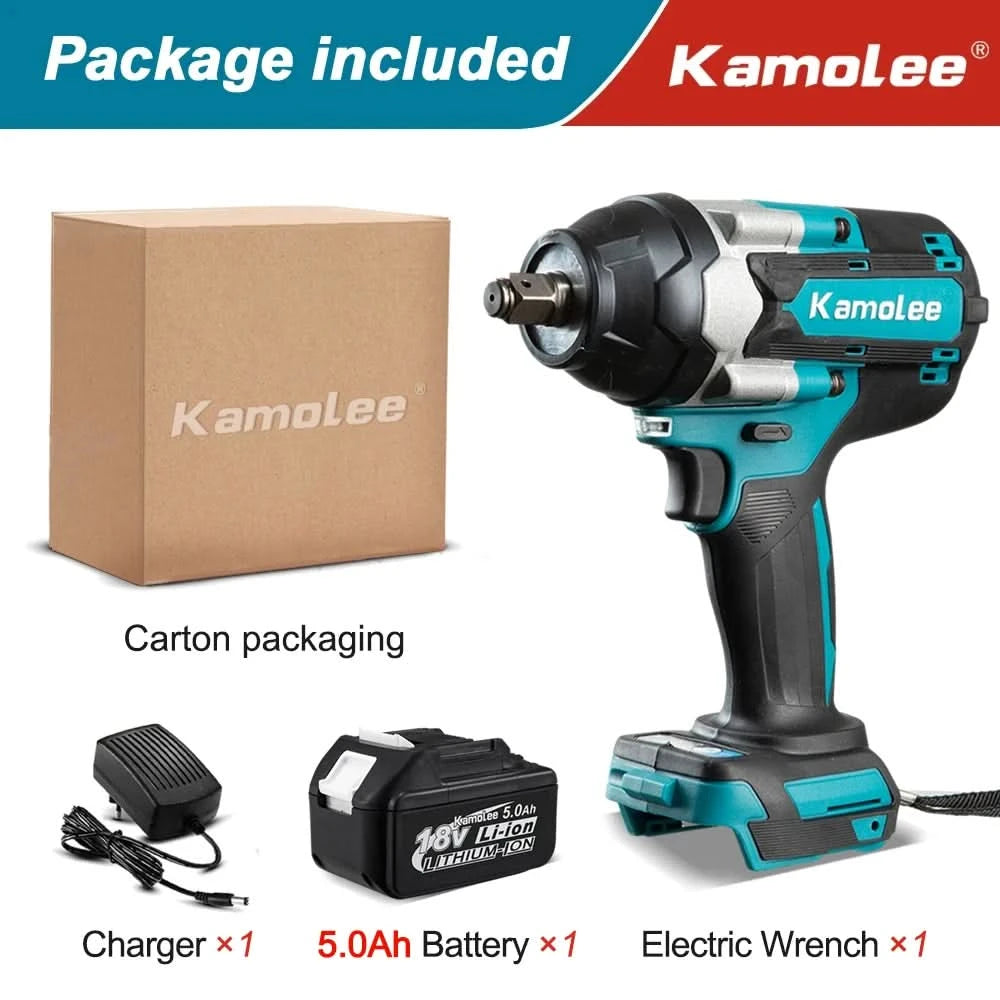 【1800N.m】Kamolee DTW700 Electric Impact Wrench 1800 N.m High Torque 1/2 Inch Automobile maintenance