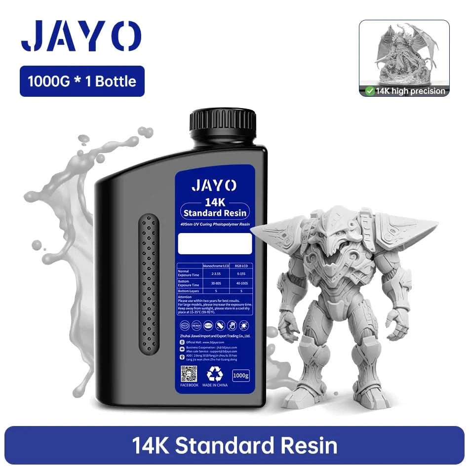 JAYO UV Resin ABS Like/Standard/Plant based/Nylon Like/Water-Wash 1KG 405nm Liquid Rapid UV Curing For LCD 3D Printing Material
