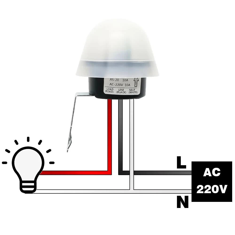 Automatic On Off Photocell Street Lamp Light Switch Controller DC 24V AC 110V 220V 50-60Hz 10A Photo Control Sensor Switch