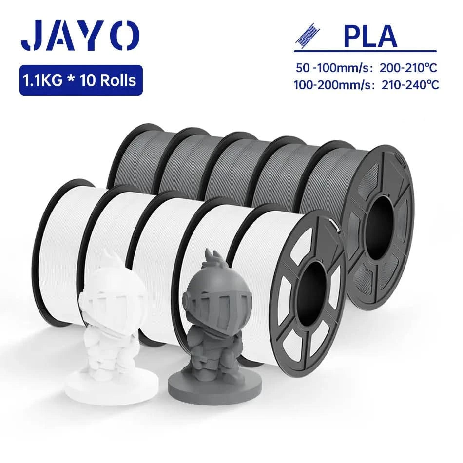 JAYO PLA / ABS / PETG / Silk / ASA /TPU /PLA+ Filament 10 Rolls 3D Printer Filament 1.75MM 0.65/1/1.1KG Neatly Wound 3D Filament