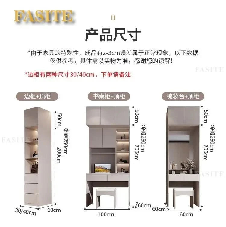 Sliding door wardrobe household bedroom small apartment full set of thickened back plate simple sliding door wardrobe