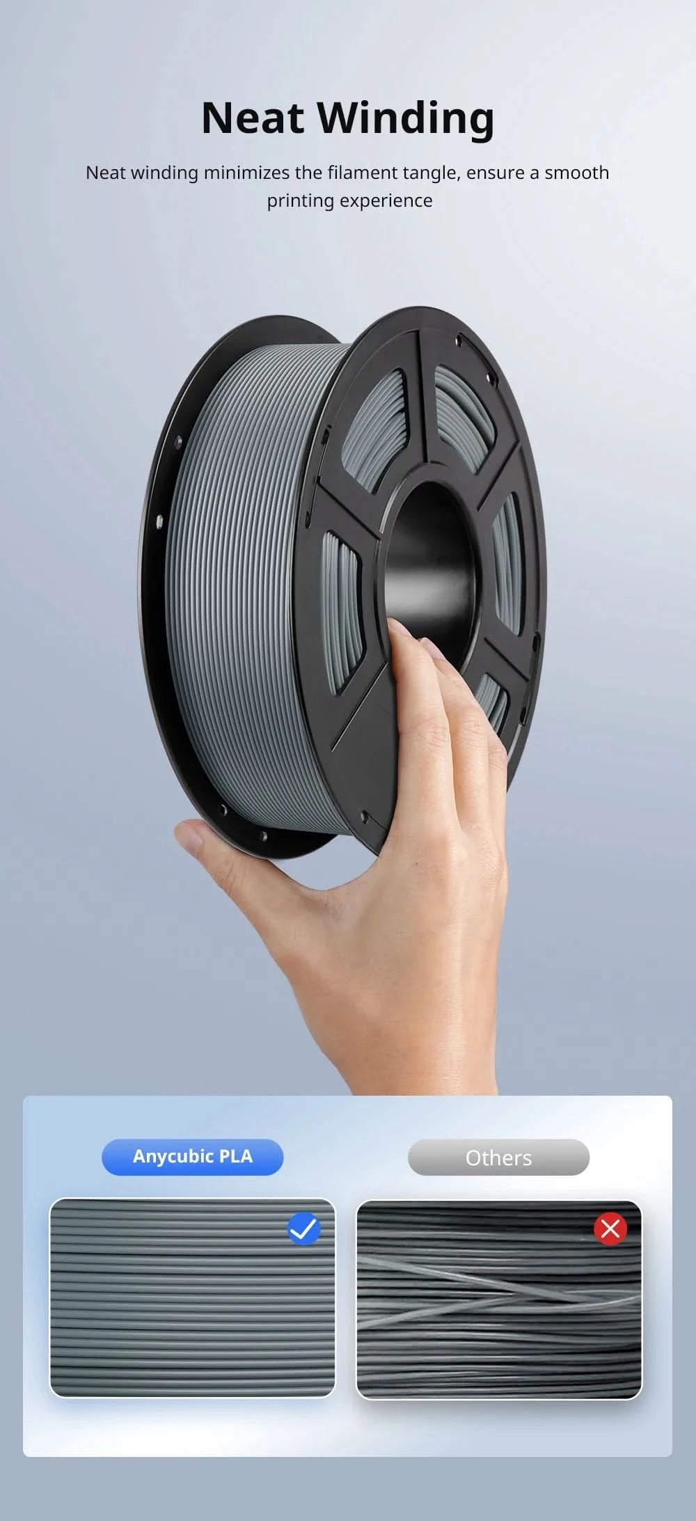 Anycubic PLA Filament 1.75mm 1kg/Roll for FDM 3D Printer Printing Plastic Consumables Material for Kobra 2 Neo Pro Max Plus